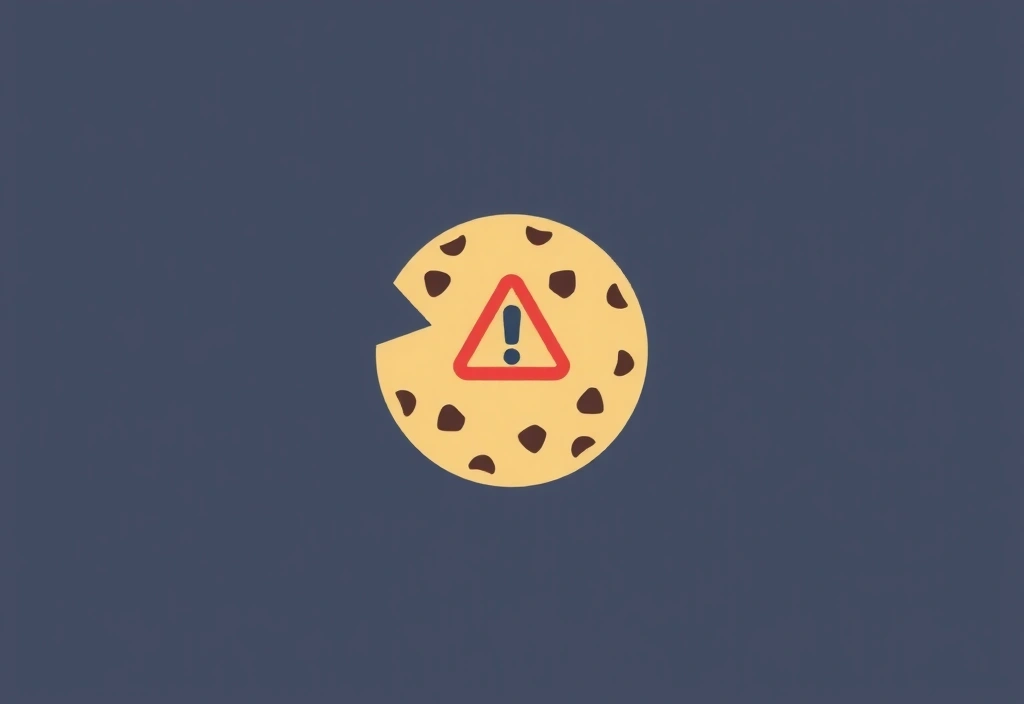 Ikona ostrzeżenia symbolizująca konsekwencje blokowania cookies